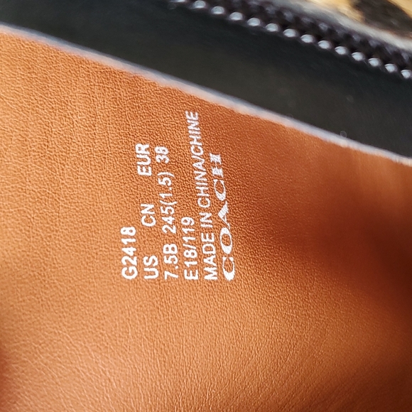 Coach Leopard Print Calf Hair Ankle Boots size 7.5 New with tags and box - Picture 4 of 4